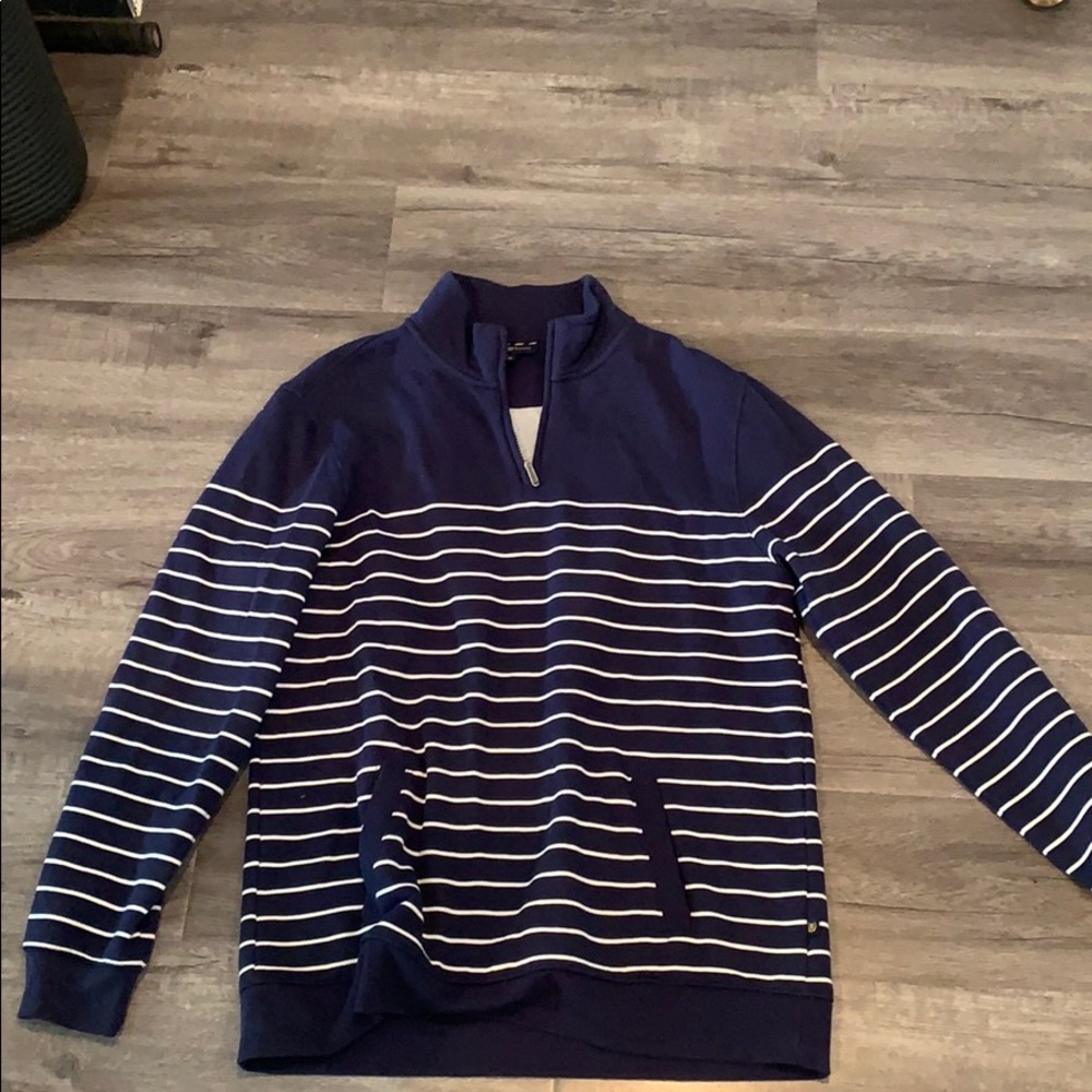 Quarter-zip striped sweater